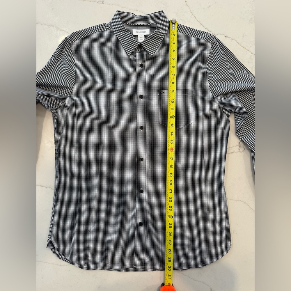 Calvin Klein Black and White Checkered Button Down Shirt - Picture 4 of 6